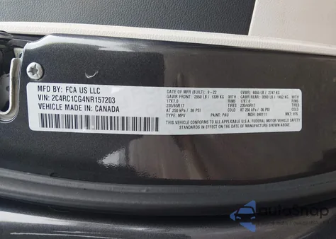 2022 Chrysler Voyager Lx z USA, uszkodzony, nr VIN 2C4RC1CG4NR157203